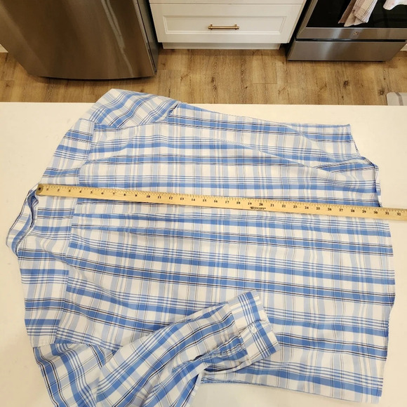Johnnie O Shirt Mens XL Blue White Plaid Button Down West Coast Prep Surfer - Picture 13 of 14